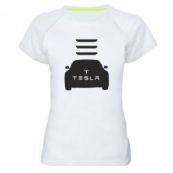 Женская футболка для спорта Tesla Car - PrintSalon