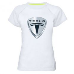 Женская футболка для спорта Tesla Corp - PrintSalon