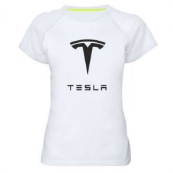 Женская футболка для спорта Tesla Logo - PrintSalon