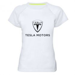 Женская футболка для спорта Tesla Motors - PrintSalon