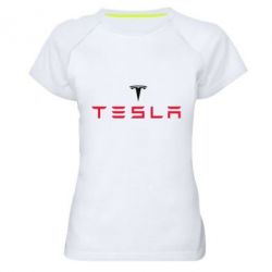 Женская футболка для спорта Tesla - PrintSalon