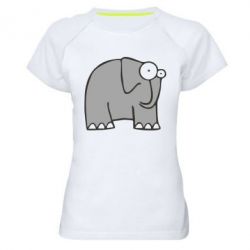 Женская футболка для спорта удивленный слон - PrintSalon