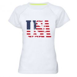 Женская футболка для спорта USA - PrintSalon