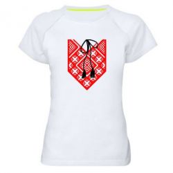 Женская футболка для спорта Вишиванка з зав'язкою - PrintSalon