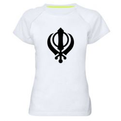 Женская футболка для спорта White Khanda - PrintSalon
