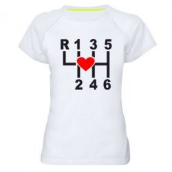 Женская футболка для спорта Я люблю механическую коробку передач! - PrintSalon