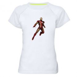 Женская футболка для спорта Железный Человек в воздухе-PrintSalon Женская футболка для спорта Железный Человек в воздухе