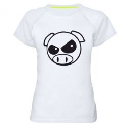 Женская футболка для спорта Злая свинка - PrintSalon
