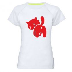 Женская футболка для спорта злой котэ - PrintSalon