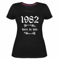 Женская премиум футболка 1982 Born to win - PrintSalon