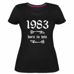 Жіноча преміум футболка 1983 Born to win - PrintSalon
