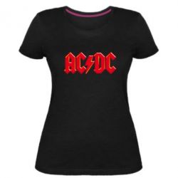 Женская премиум футболка AC/DC Red Logo