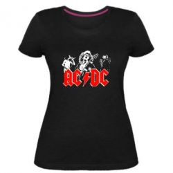 Женская премиум футболка AC DC - PrintSalon