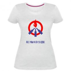 Женская премиум футболка All you need is love (Коктейль Молотова) - PrintSalon