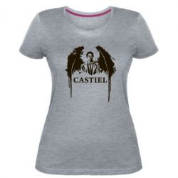 Женская премиум футболка Ангел Кастиэль - PrintSalon