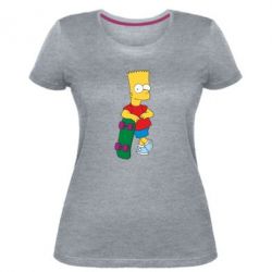 Женская премиум футболка Bart Simpson - PrintSalon