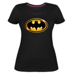 Жіноча преміум футболка Batman logo Gold - PrintSalon
