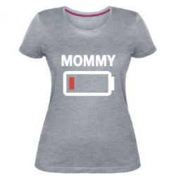 Женская премиум футболка Battery Mom - PrintSalon