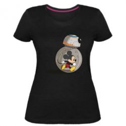 Женская премиум футболка BB-8 and Mickey Mouse - PrintSalon