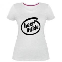 Женская премиум футболка Beer Inside - PrintSalon