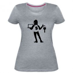 Женская премиум футболка Bitcoin and money - PrintSalon