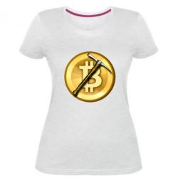 Женская премиум футболка Bitcoin Hammer - PrintSalon