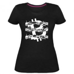 Женская премиум футболка Bitcoin in barbed wire - PrintSalon