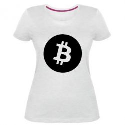 Женская премиум футболка Биткоин лого - PrintSalon