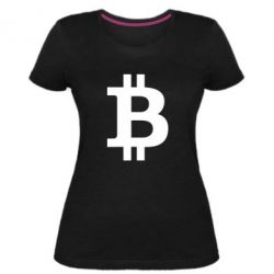 Женская премиум футболка Биткоин - PrintSalon
