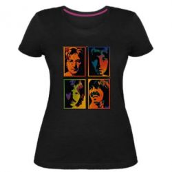 Женская премиум футболка Битлы