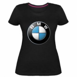 Женская премиум футболка BMW Logo 3D - PrintSalon