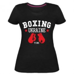Жіноча преміум футболка Boxing Ukraine - PrintSalon