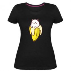 Женская премиум футболка Cat and Banana - PrintSalon