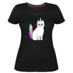 Женская премиум футболка Cat Unicorn - PrintSalon