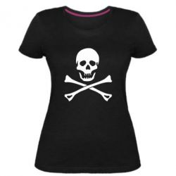 Женская премиум футболка Череп и кости - PrintSalon