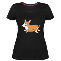 Женская премиум футболка Corgi - PrintSalon