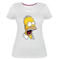 Женская премиум футболка Crazy Homer! - PrintSalon