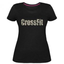 Женская премиум футболка CrossFit камуфляж - PrintSalon