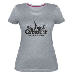 Женская премиум футболка Crossfit No pain No Gain - PrintSalon
