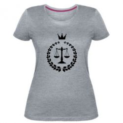 Женская премиум футболка Crown for a lawyer - PrintSalon