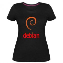 Женская премиум футболка Debian - PrintSalon