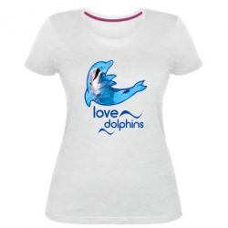 Женская премиум футболка Дельфин - PrintSalon