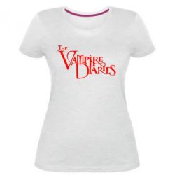 Женская премиум футболка Дневники Вампира Лого - PrintSalon