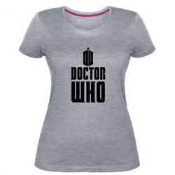 Женская премиум футболка Doctor who logo - PrintSalon