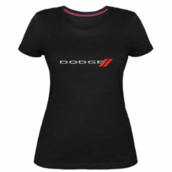 Женская премиум футболка Dodge logo - PrintSalon