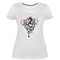 Женская премиум футболка Дракон - PrintSalon