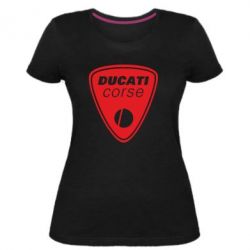 Женская премиум футболка Ducati Corse - PrintSalon