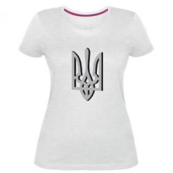 Жіноча преміум футболка Двокольоровий герб України - PrintSalon