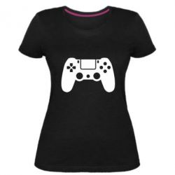 Женская премиум футболка Джойстик PS4 - PrintSalon