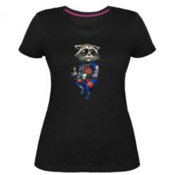 Жіноча преміум футболка Єнот Ракета і Грут - PrintSalon